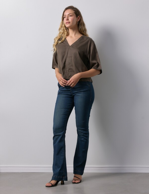 Blusa Lyocell MARRON