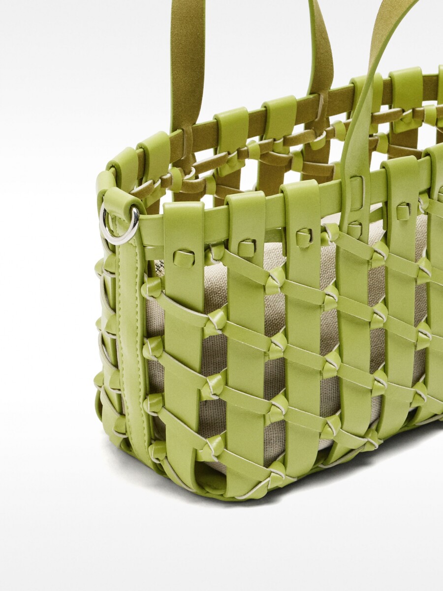 Bolso Tote Trenzado Con Nudos lima