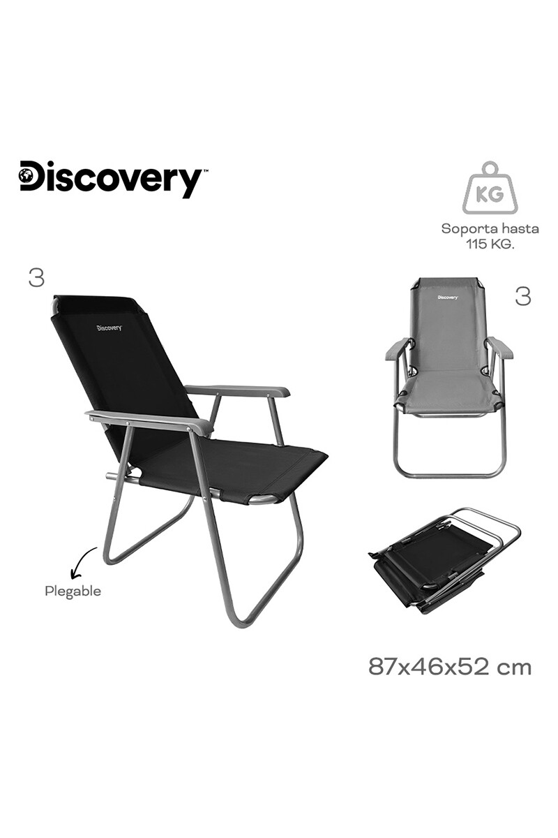 Silla Plegable de Camping Discovery Gris