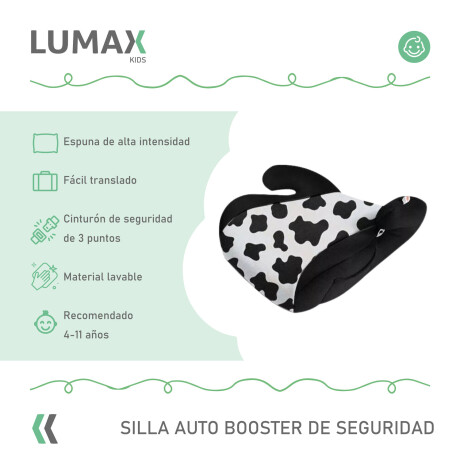 Booster Alzador de Seguridad Lumax Kids para Auto Blanco y Negro