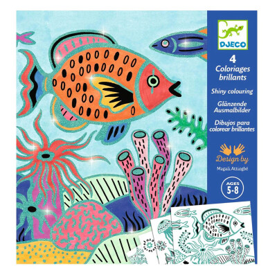 Dibujo para colorear brillantes Bajo el mar Djeco Dibujo para colorear brillantes Bajo el mar Djeco