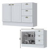 BAJO MESADA DVN C 353- 2 Ptas 3 Caj. Sin Tapa Blanco -244356 Sin color