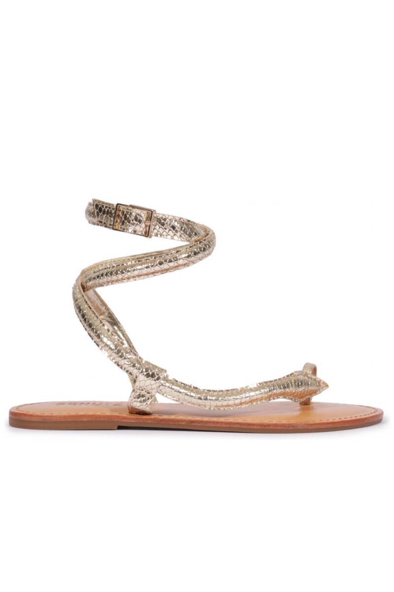 SANDALIA SNAKE DORADA 