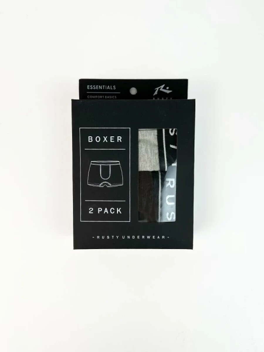Boxer x2 Rusty TREND - Gris/negro 