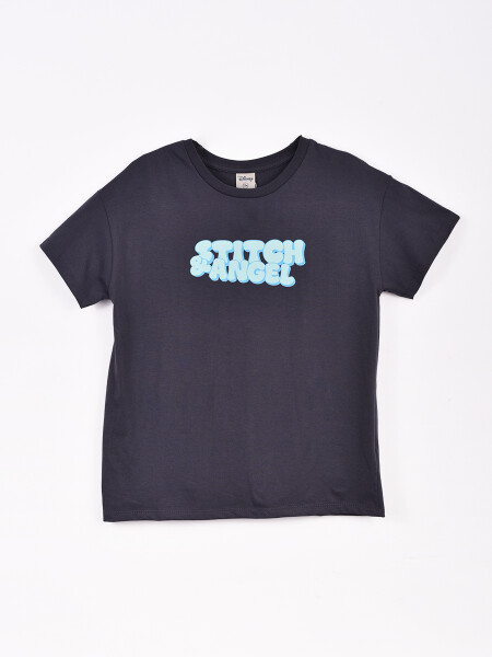 REMERA STITCH WAVES GRIS OSCURO