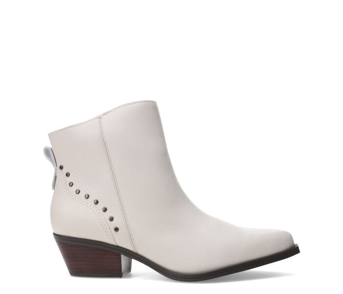 Bota caña baja en punta 347708 Offwhite