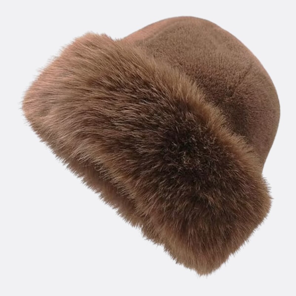 Gorro de Piel Sintética Estilo Cosaco - Marrón 