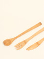Set De Cubiertos Madera Color Unico