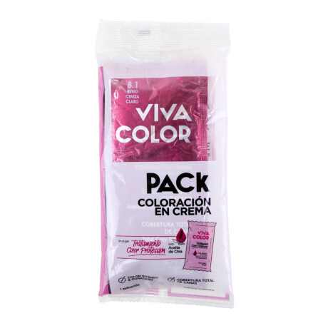 TINTA VIVA COLOR PACK 8.1 RUBIO CENIZA CLARO TINTA VIVA COLOR PACK 8.1 RUBIO CENIZA CLARO
