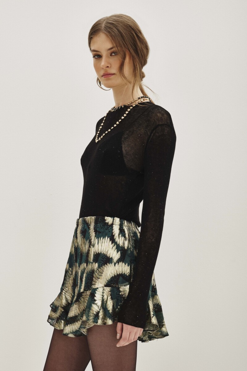 Falda Sienna Wild Lurex Verde