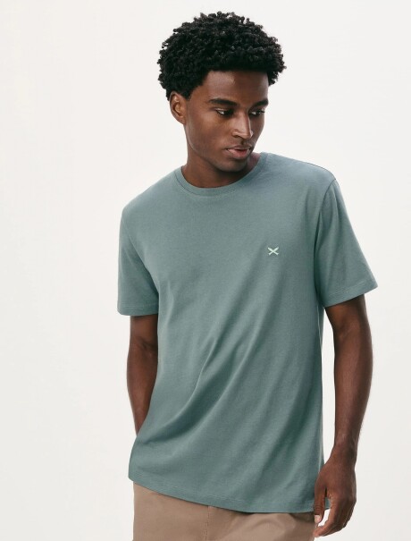 CAMISETA BÁSICA WORLD CON BORDADO AZUL