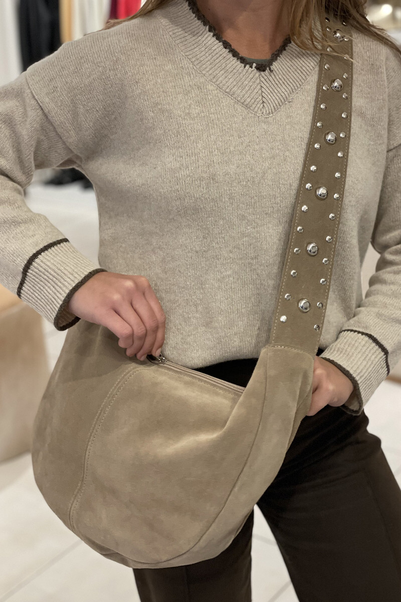 Cartera kika Beige gamuza
