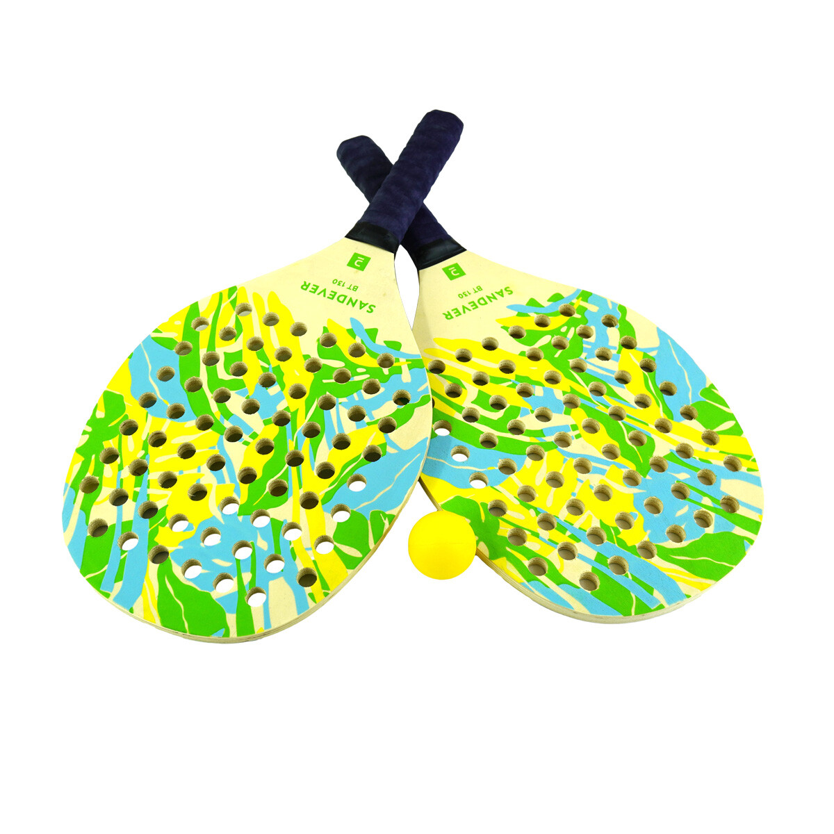 PALETA DE PLAYA X2PCS MADERA MANGO GOMA 
