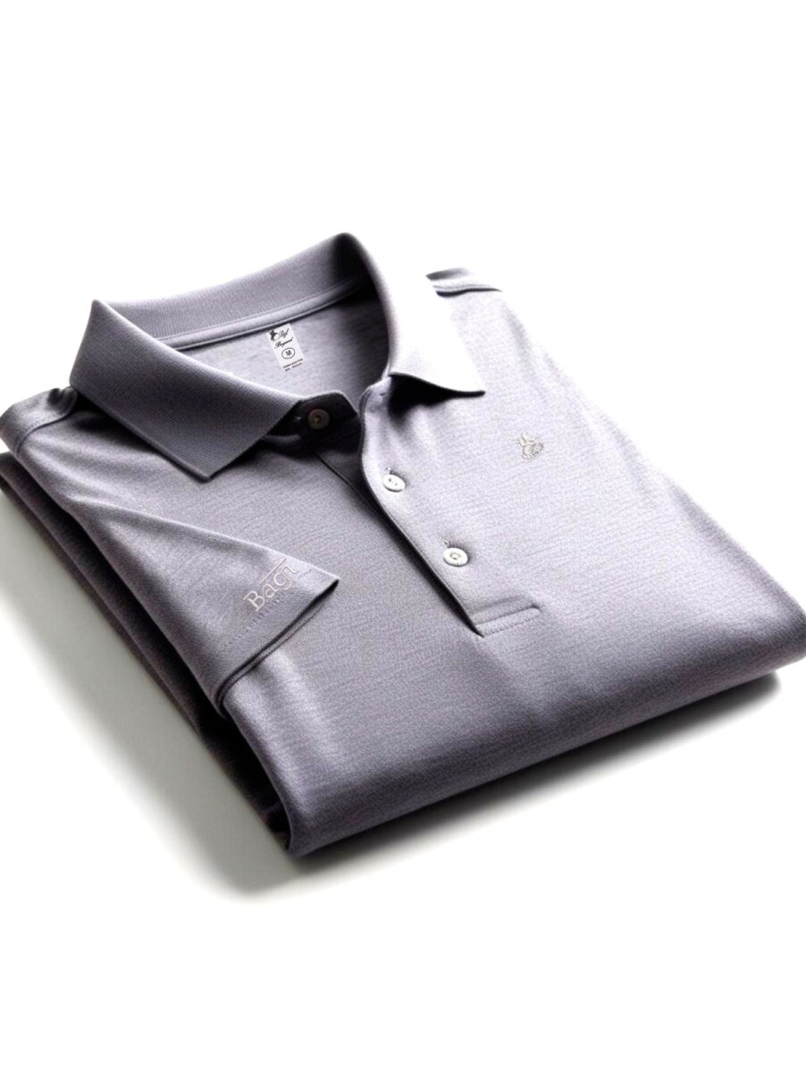 Remera tipo polo jersey - Gris 