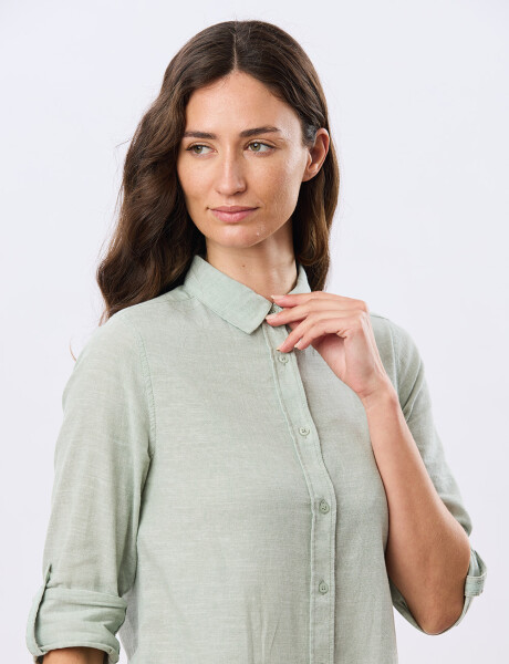 CAMISA LISA DE LINO Menta