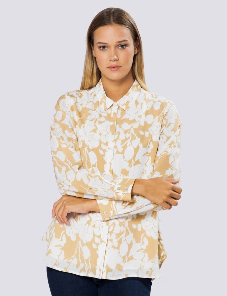 BLUSA ESTAMPADA Mostaza