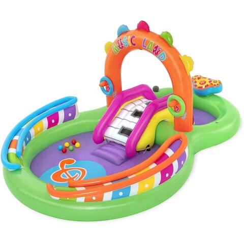 Piscina Inflable Interactiva Infantil Ovalada Música Bestway Variante Diseño Multicolor