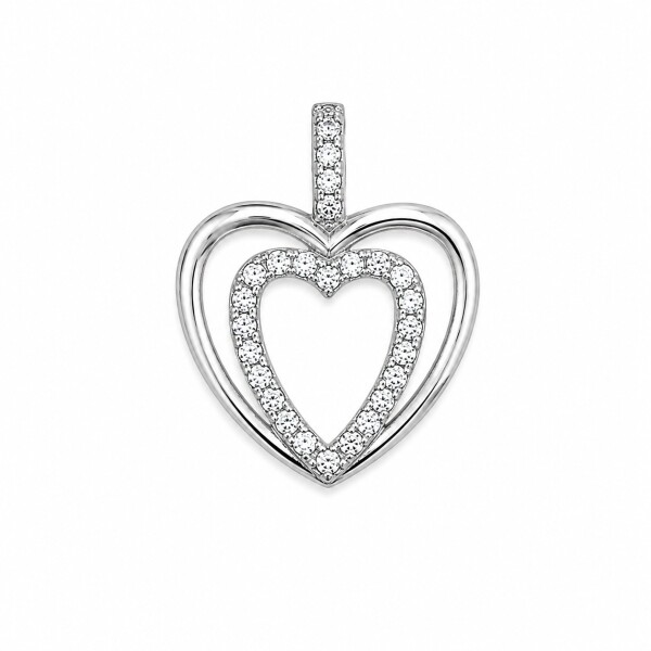 Dije Corazón Plata 925 -Piedra Zirconia-CP8642 conpiedra