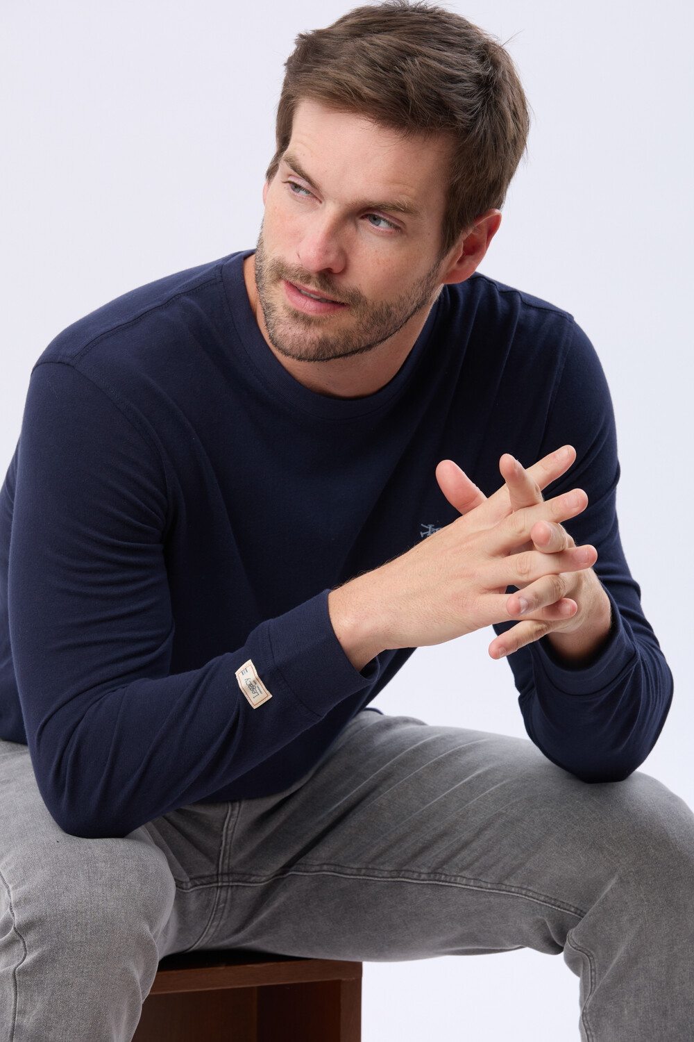 REMERA LISA DE ALGODÓN Azul