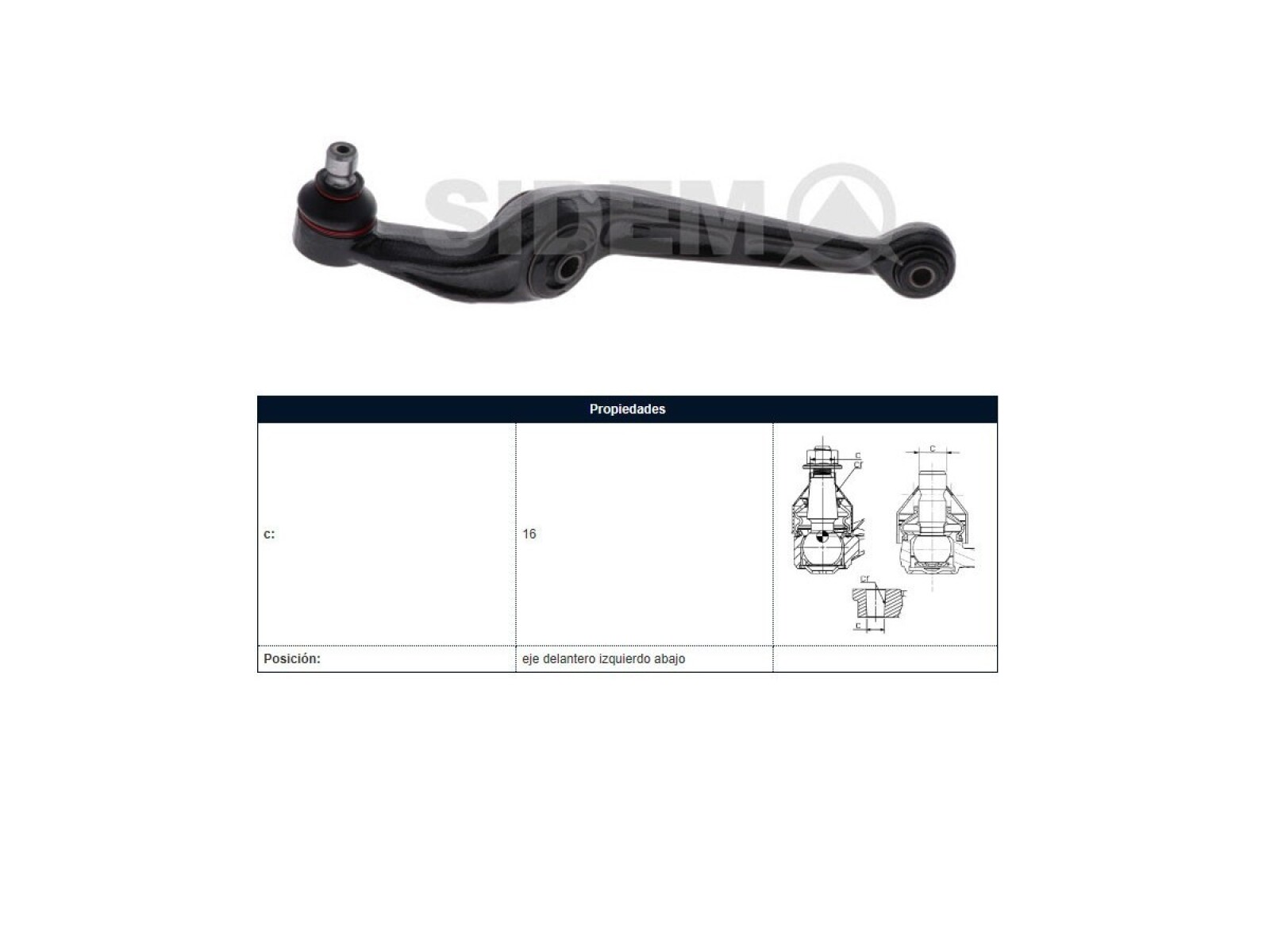 Brazo de Suspension Izquierdo Peugeot 205 83-25 Citroen C15 1.1/1.8/1.9 86-05 Visa 1.0/1.8 82-91 C/Rotula 