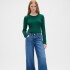 V-LS OPP WAFFLE TEE EVERGREEN GLAMOUR