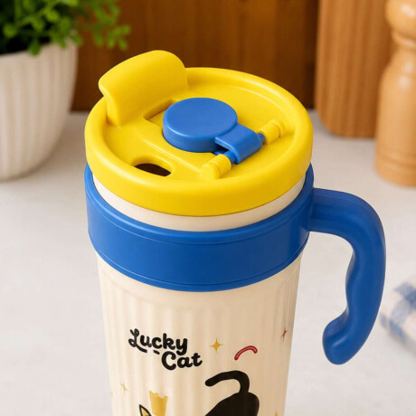 Vaso térmico de acero con sorbito y tapita 750ml Celeste