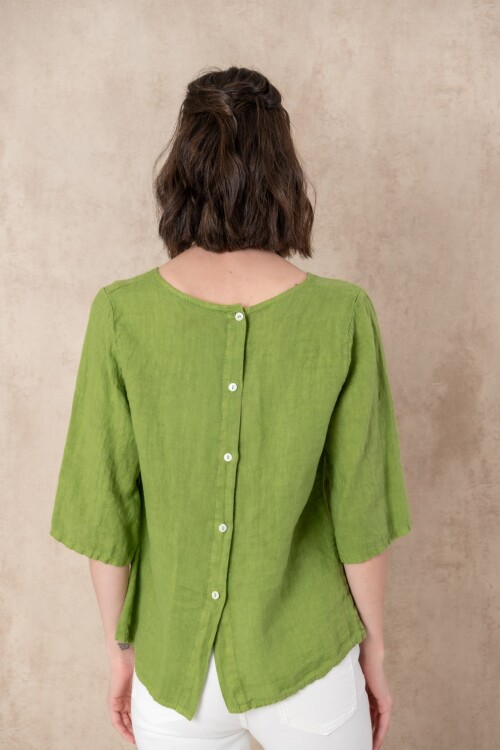 Blusa en lino Verde italia