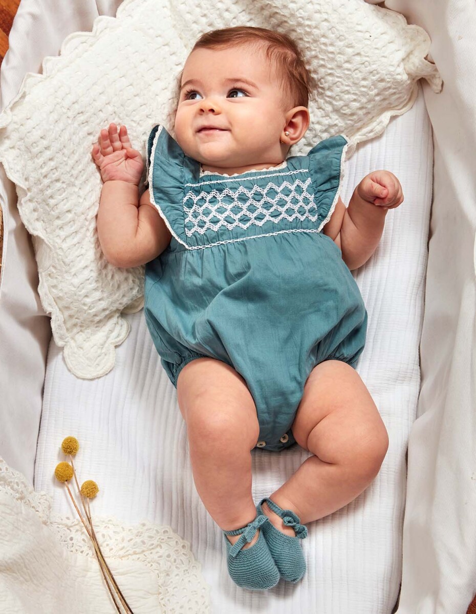 Ranita Con Smock - Azul Claro 