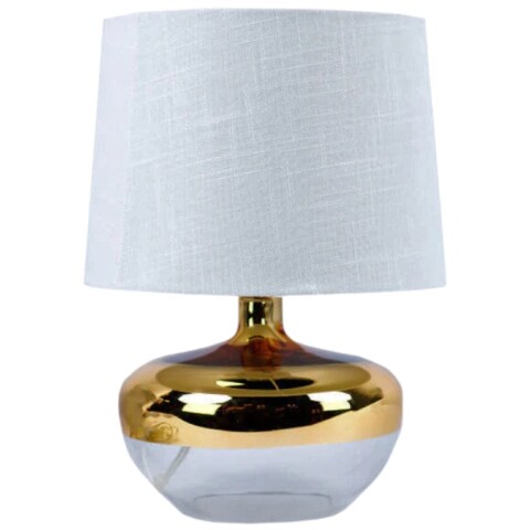 VELADOR DE MESA E27 VIDRIO Y BLANCO VELADOR DE MESA E27 VIDRIO Y BLANCO