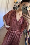 Vestido kiilpan seda Tonos rojos y rosas