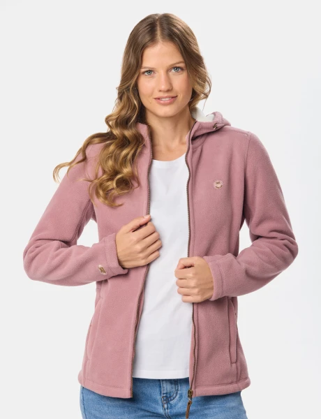 CAMPERA POLAR CON CAPUCHA Rosado