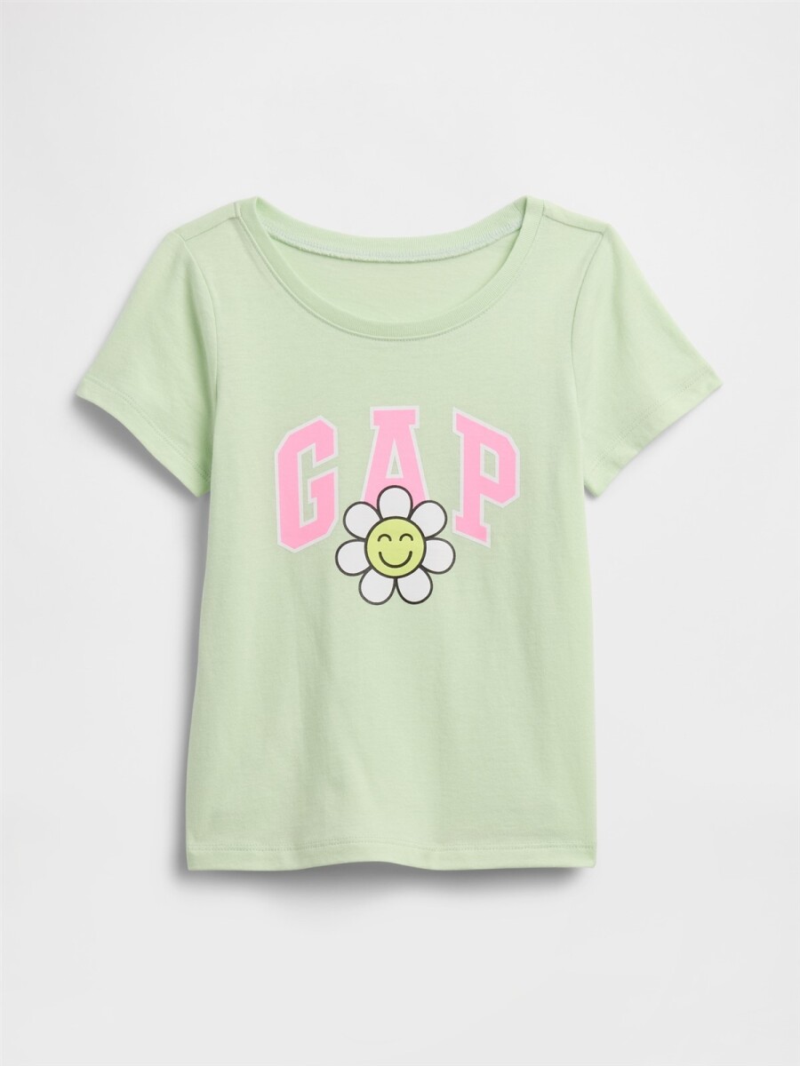Remera Logo Gap Manga Corta Toddler Niña - Pod Green 