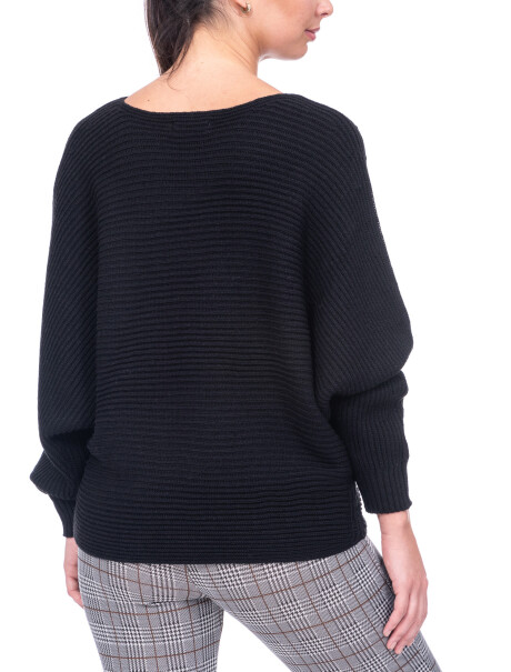 sweater acanalado negro