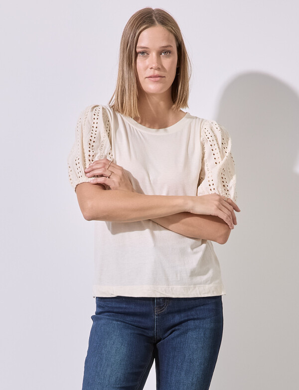 Blusa Broderie BEIGE