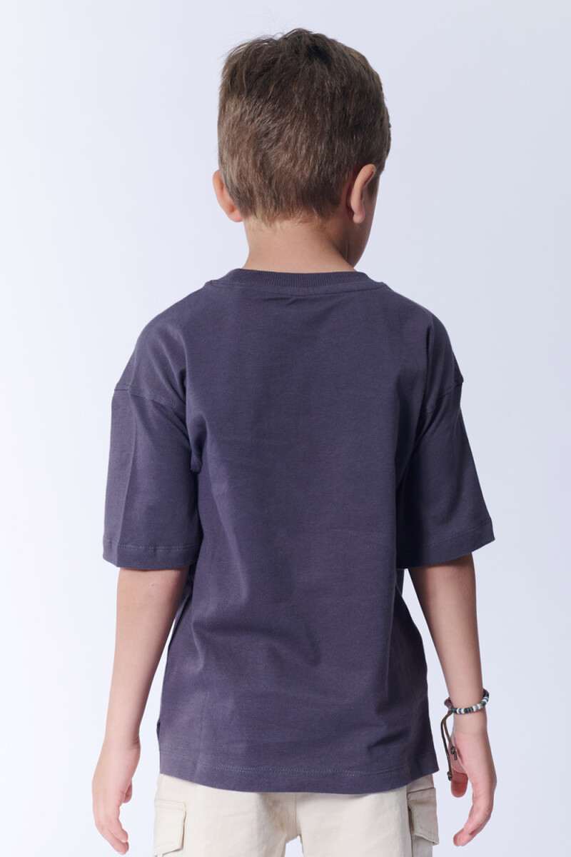 Remera Oversize Bolsillo Gris