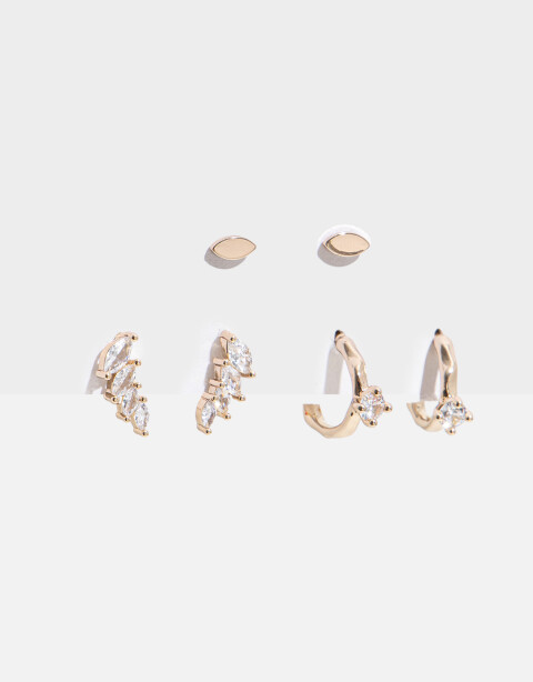Aros Sets Strass Set De Aros Con Cubic Zirconia - Dorado