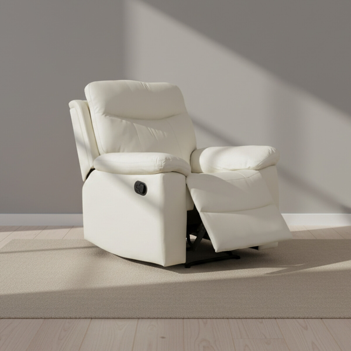RECLINER - 1 CUERPO SIMIL-CUERO NATURAL-BEIGE LEXUS CREMA 