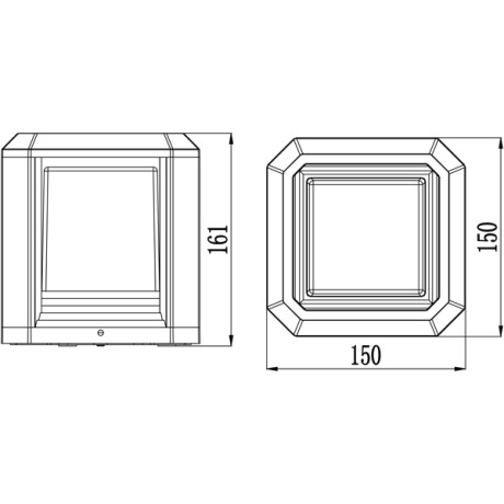 Aplique led cubo farol IP65 13W Aplique led cubo farol IP65 13W