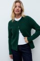 Cardigan con estructuras rombos verde ingles