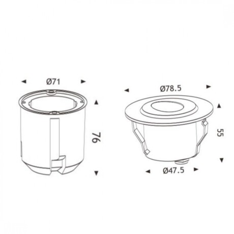 Embutido led haz Señalizador redondo, de pared, IP65 240 volt Embutido led haz Señalizador redondo, de pared, IP65 240 volt