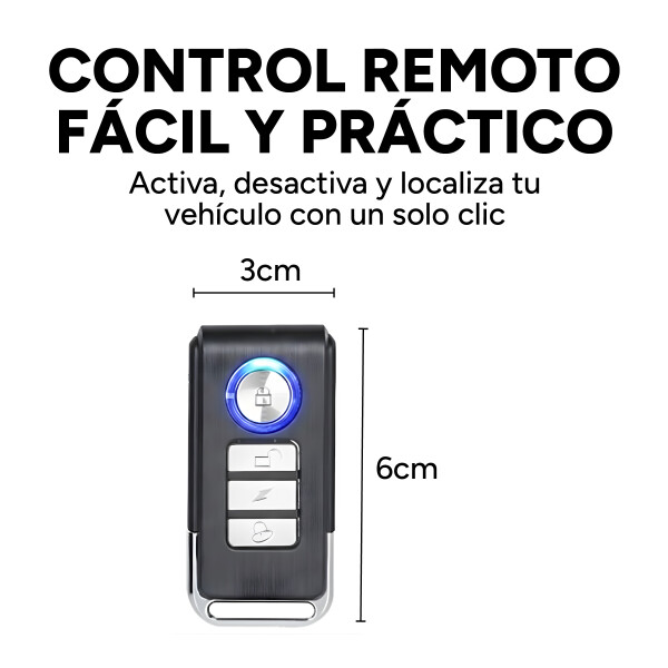 Alarma Antirrobo Bicicleta Moto Monopatin Sensor Movimiento Color Negro