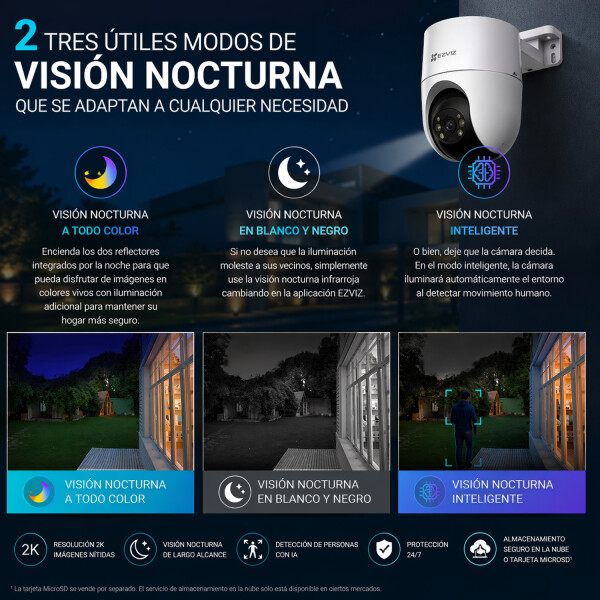 Cámara Seguridad Ezviz H8c Pro 2k 3m Wifi Ptz CAMARA WIFI EZVIZ CS-H8C PRO 2K 3MP
