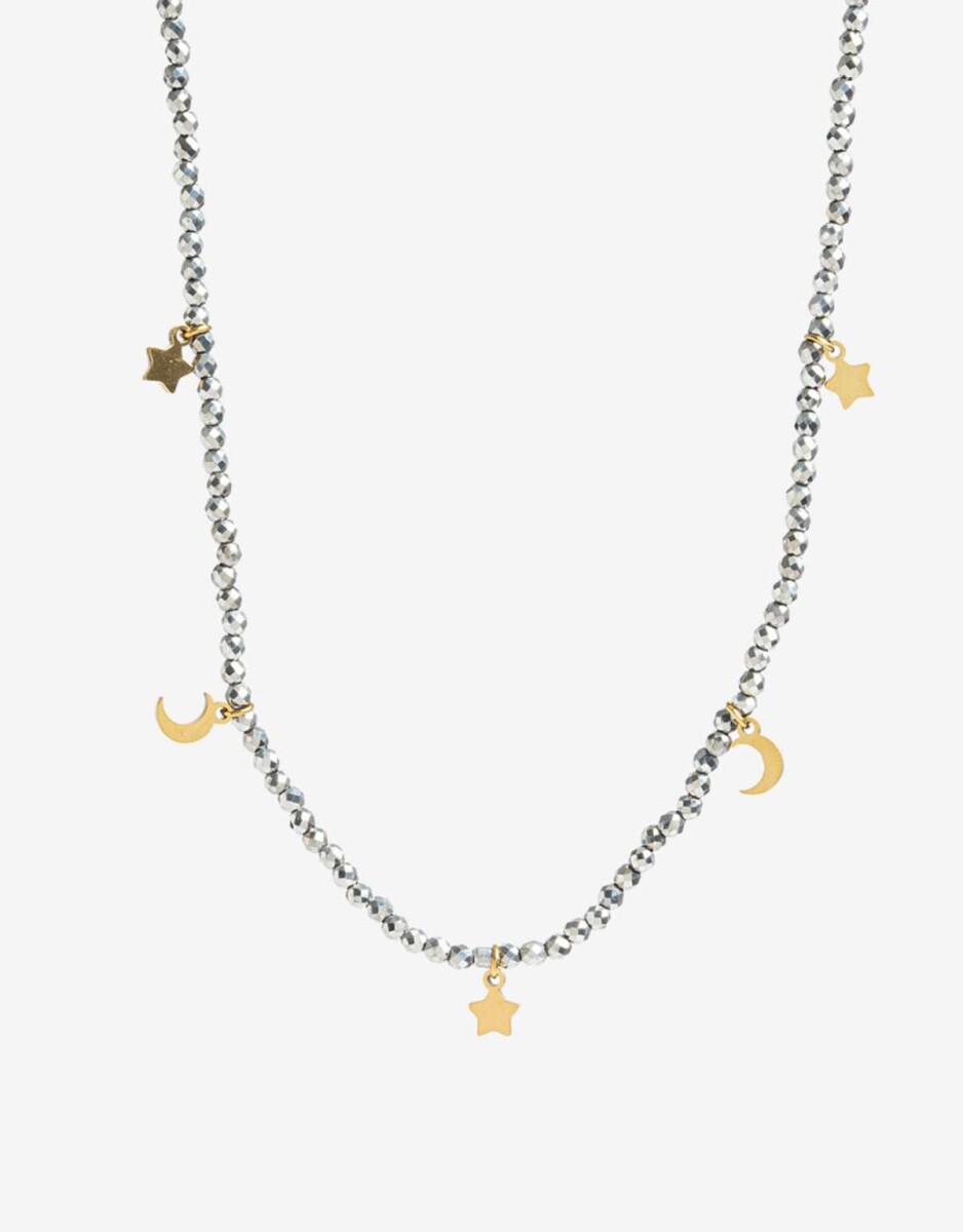 Collar De Acero Con Canutillos - Dorado 