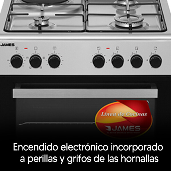 Cocina Combinada James C-221 A Tks Inoxidable COCINA JAMES C221 INOX 3H+1DISCO 5108