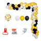 Medio Arco de globos Pastel Negro y Dorado