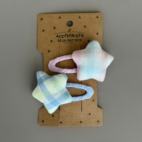 Broches Tic Tac Textil Con Estrella X 2