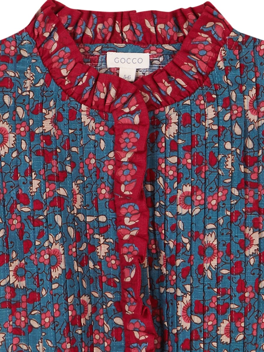 Camisa De Flores Azul Claro