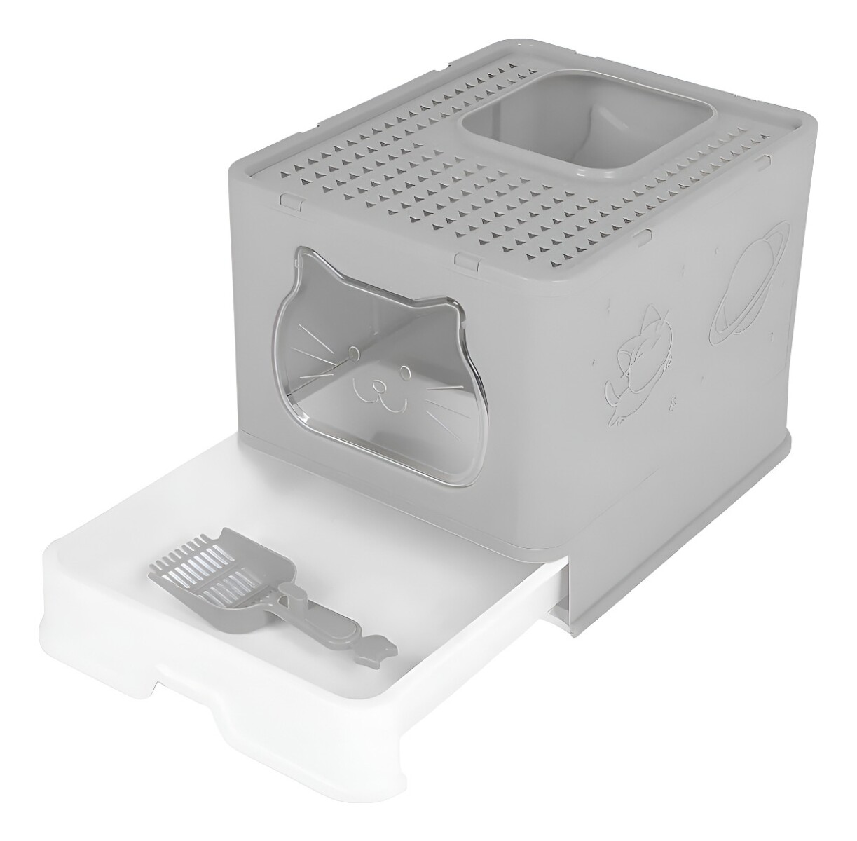 BAÑO CERRADO SANITARIO GATO BANDEJA EXTRAIBLE Y PALA 