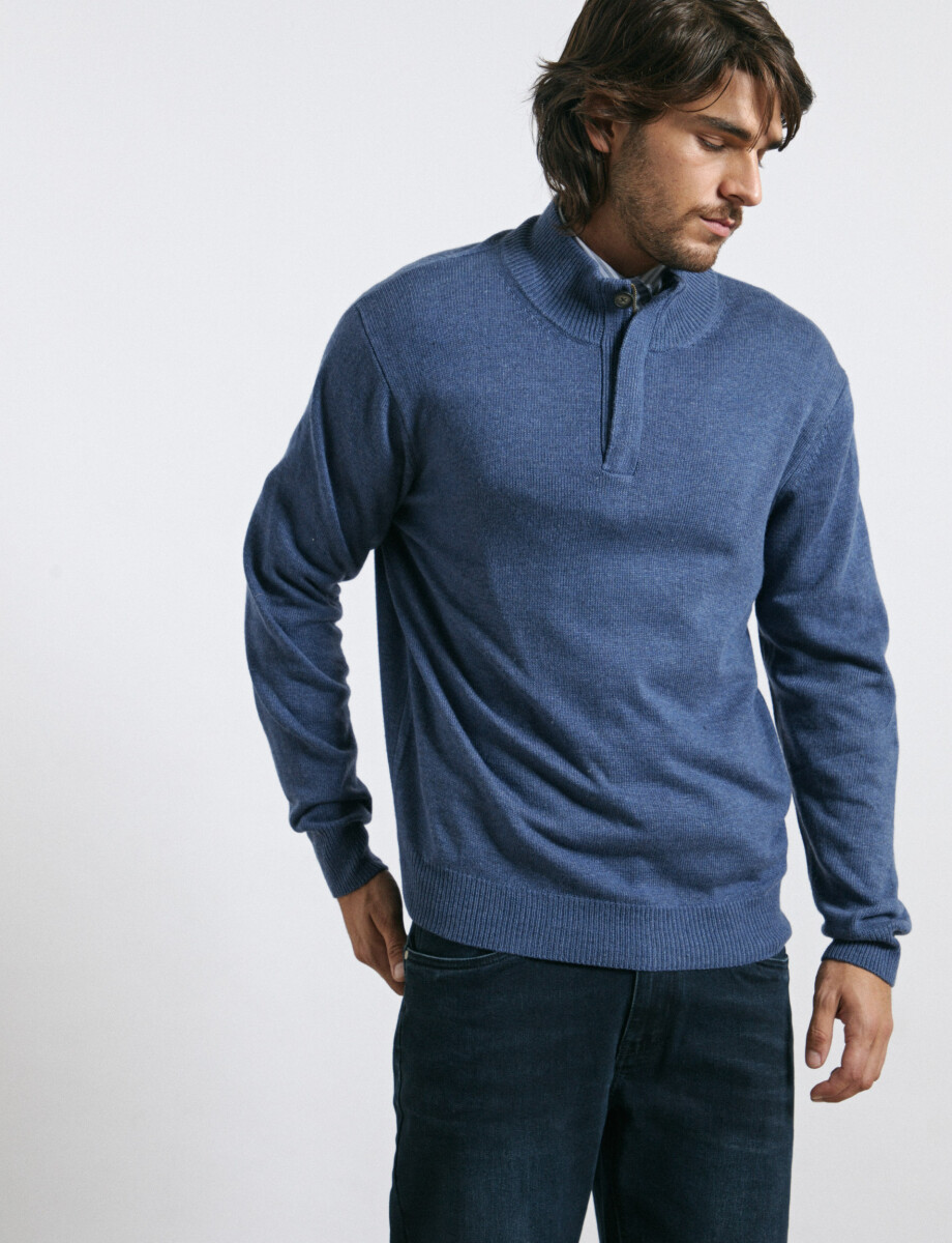 470416 SWEATER HARRY Azul Piedra Melange