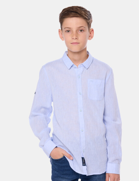 CAMISA DE LINO Celeste